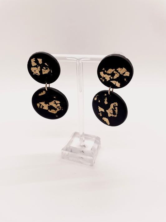 Black & Gold Multi Circle Earrings