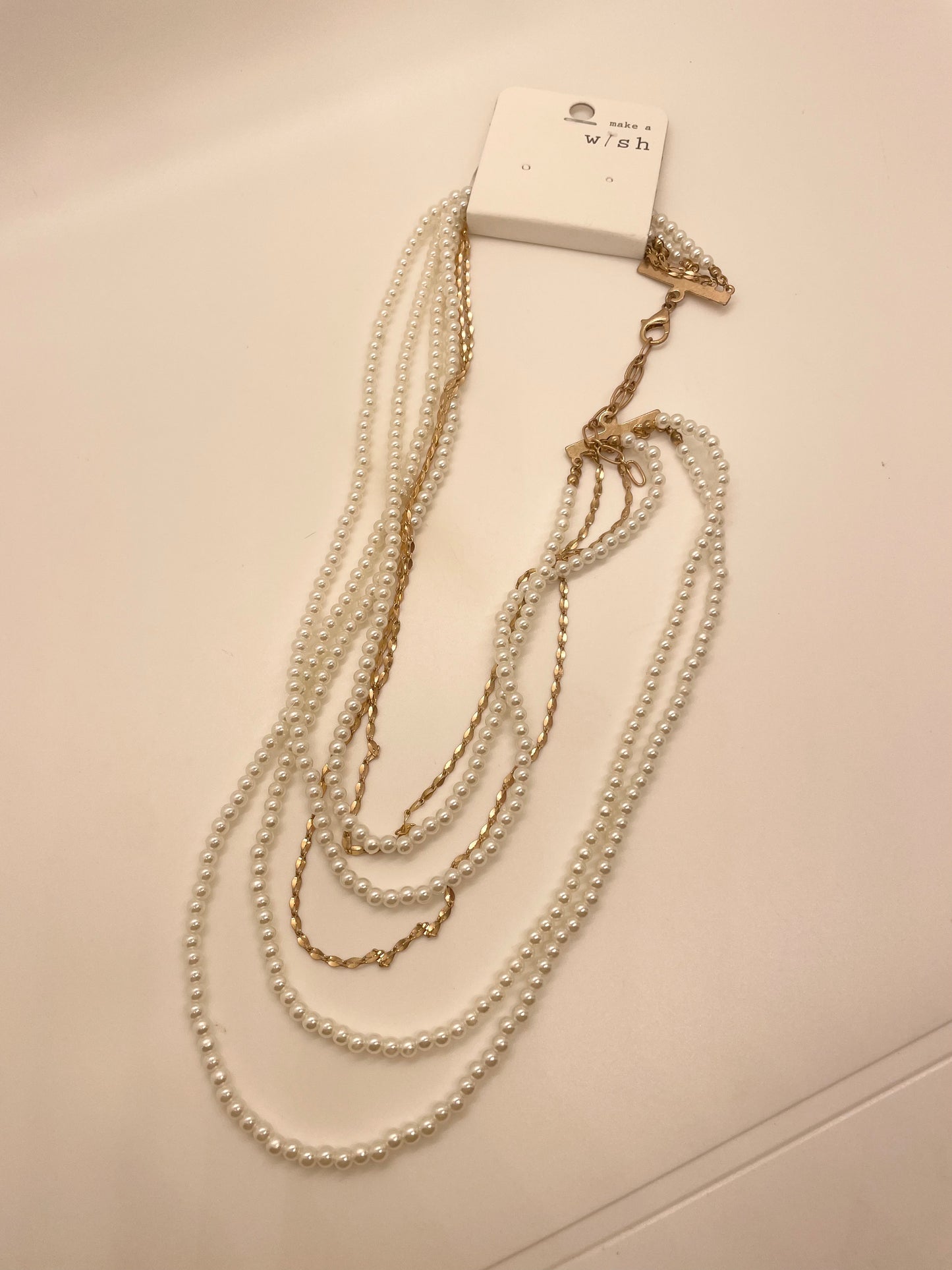 Gold Chain and Pearls Layer Necklace