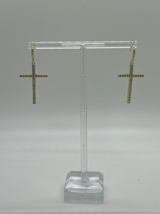 Laura Janelle Large Dangle Cross Earrings