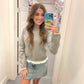 Grey Sweater with Lace Detail