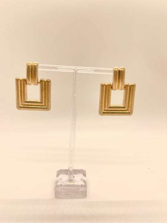 Square Door Knocker Earrings