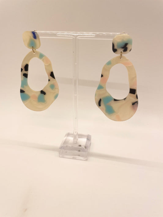 Abstract Marble Drop Earrings