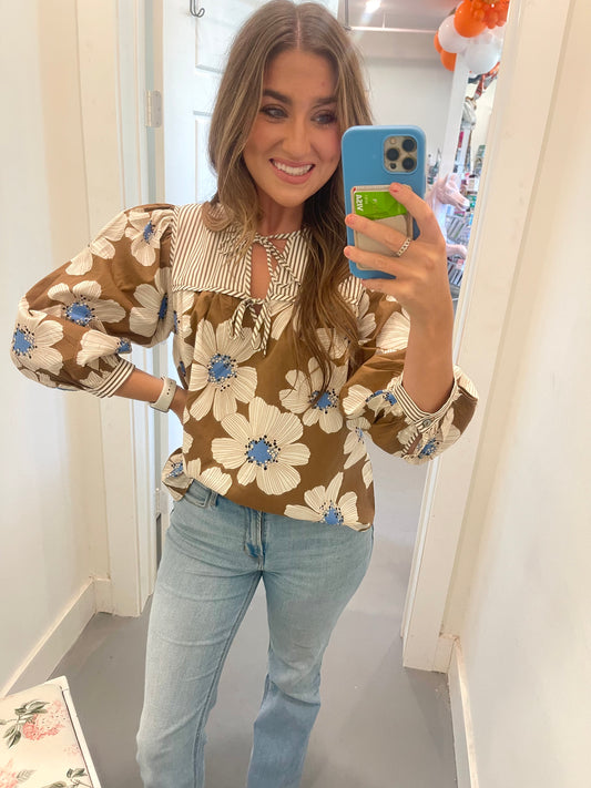 Fall Floral Blouse