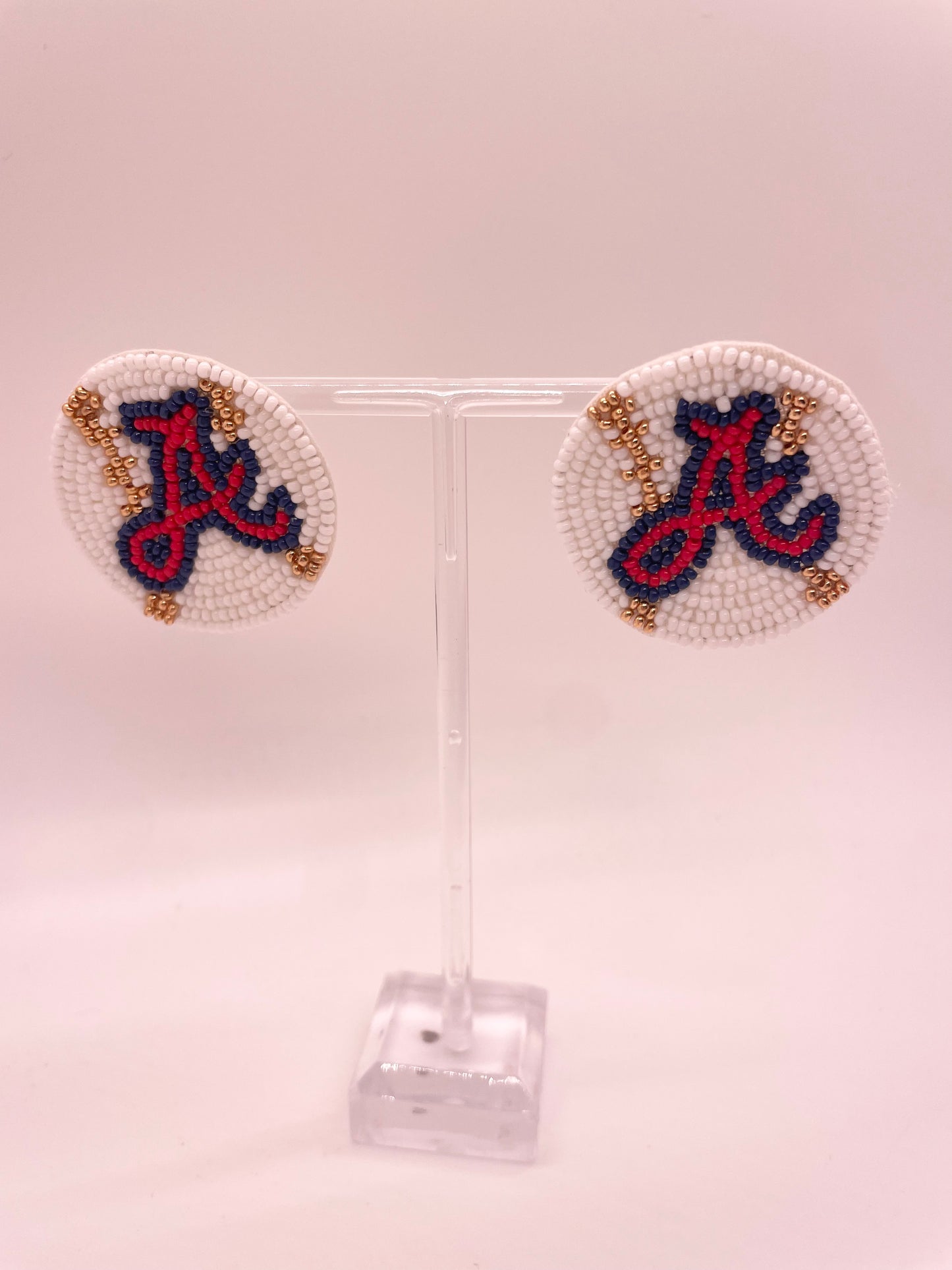 Baseball 'A' Earrings