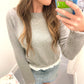 Grey Sweater with Lace Detail