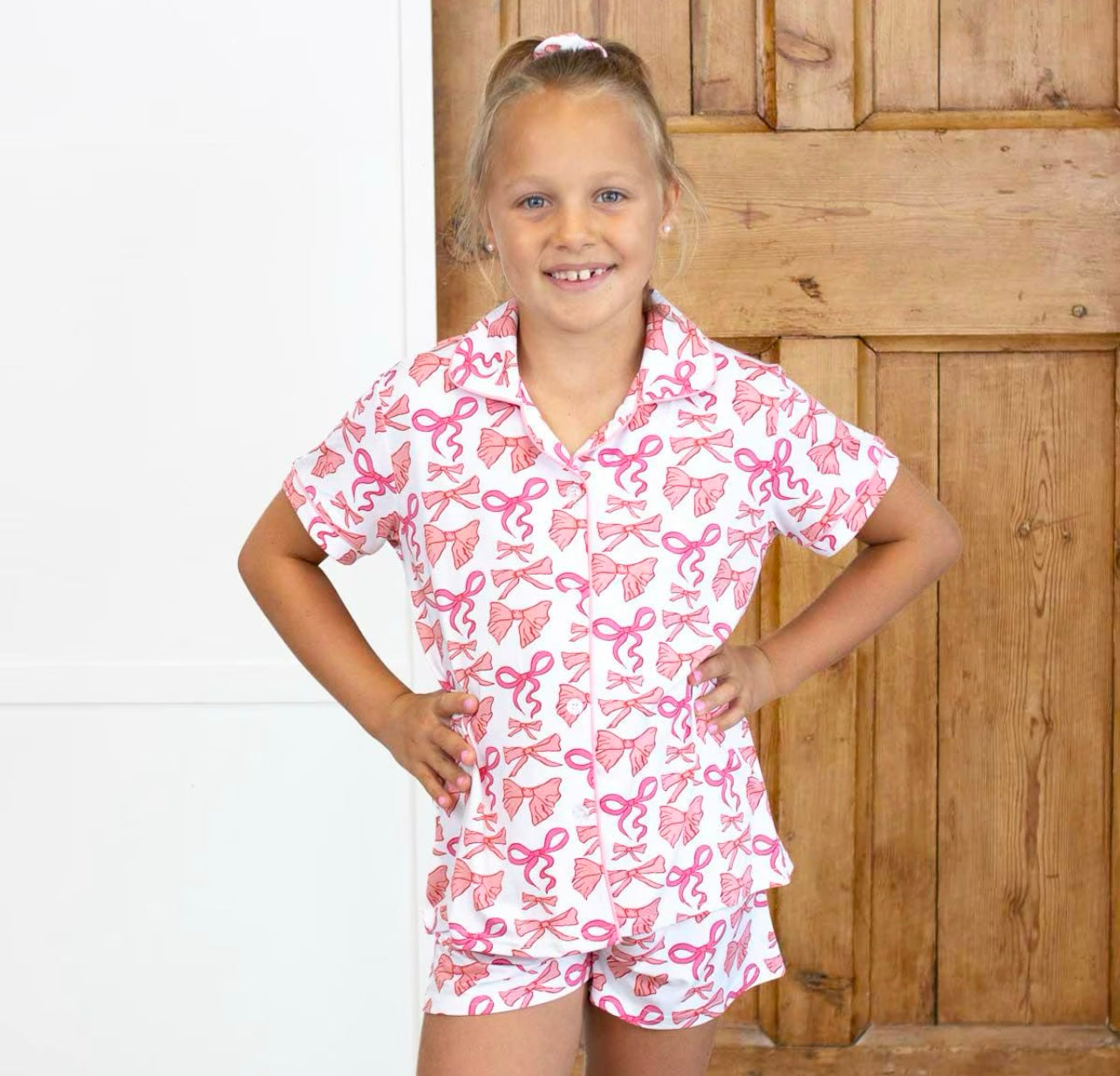 Girls Sutton Bow Pajama Set