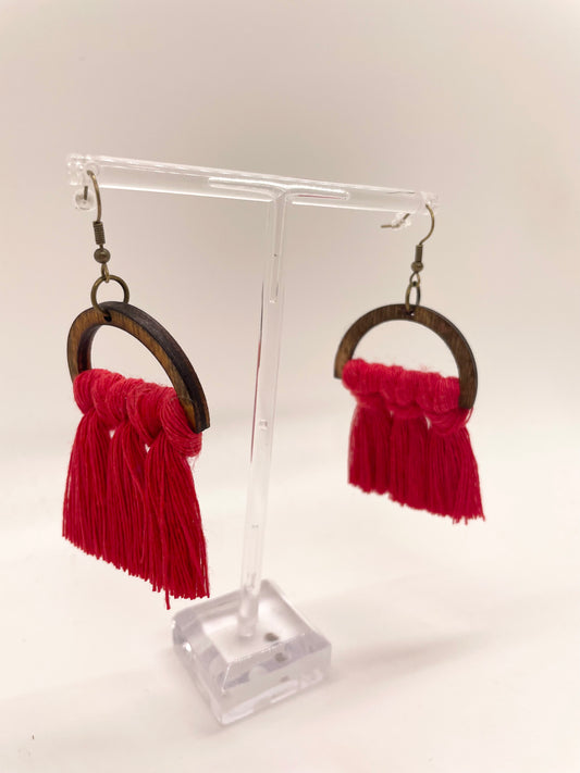 Red Tassel Earrings