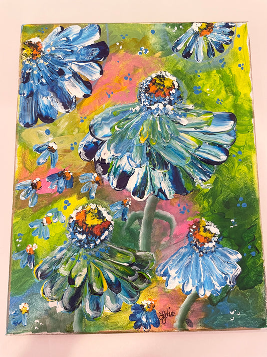 11 x 14 Textured Flower Artwork