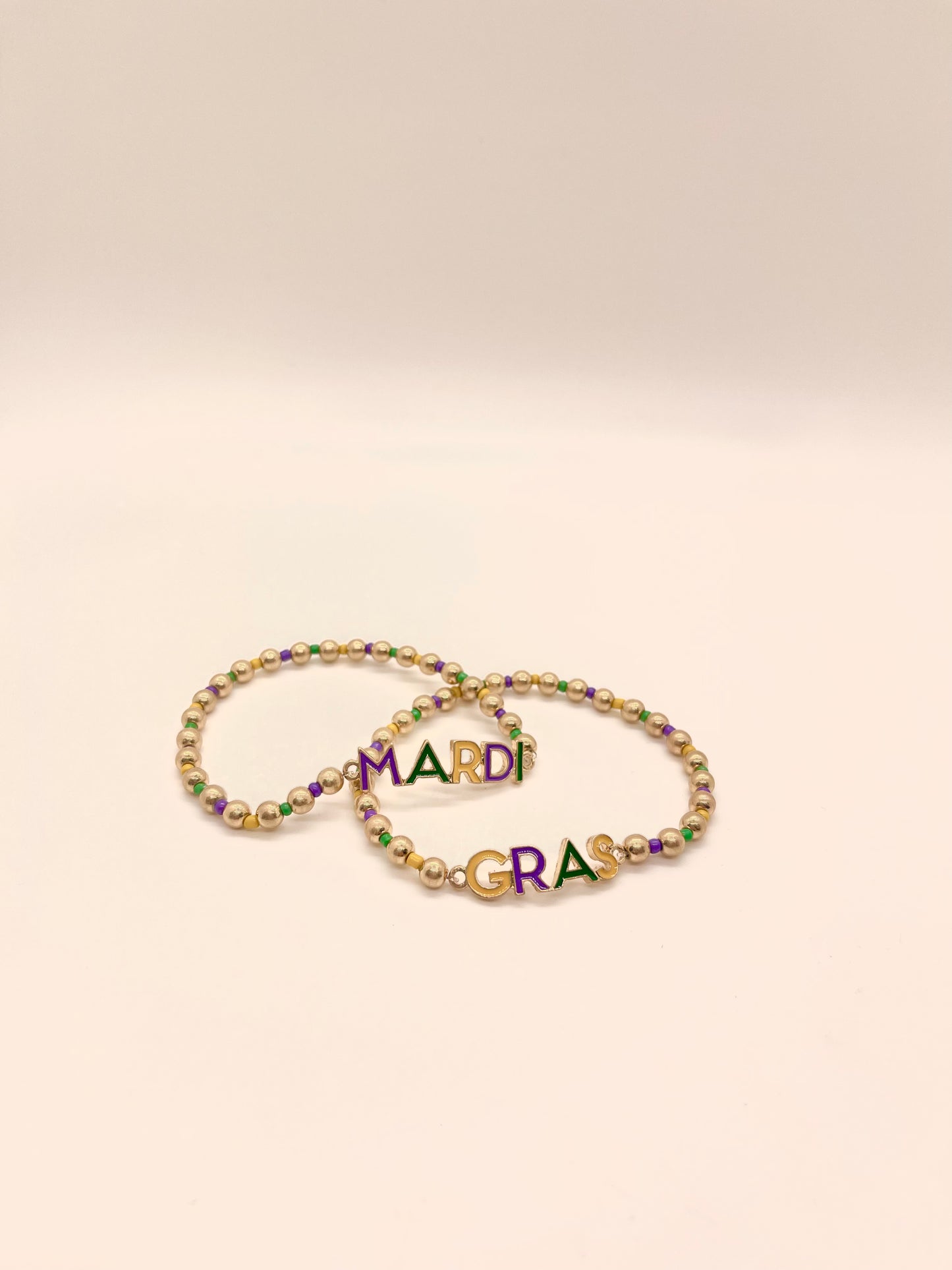 Mardi Gras Bead Bracelet Set