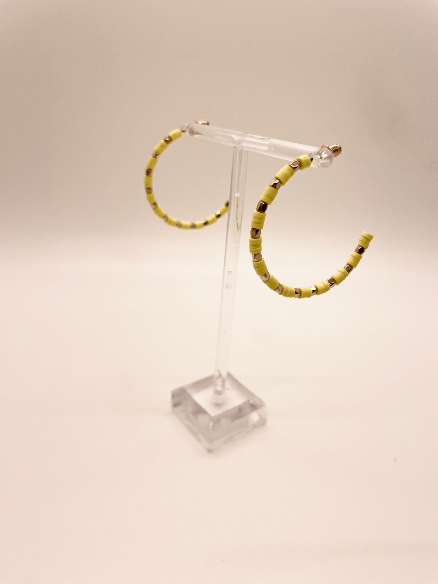 Yellow Bead Hoops