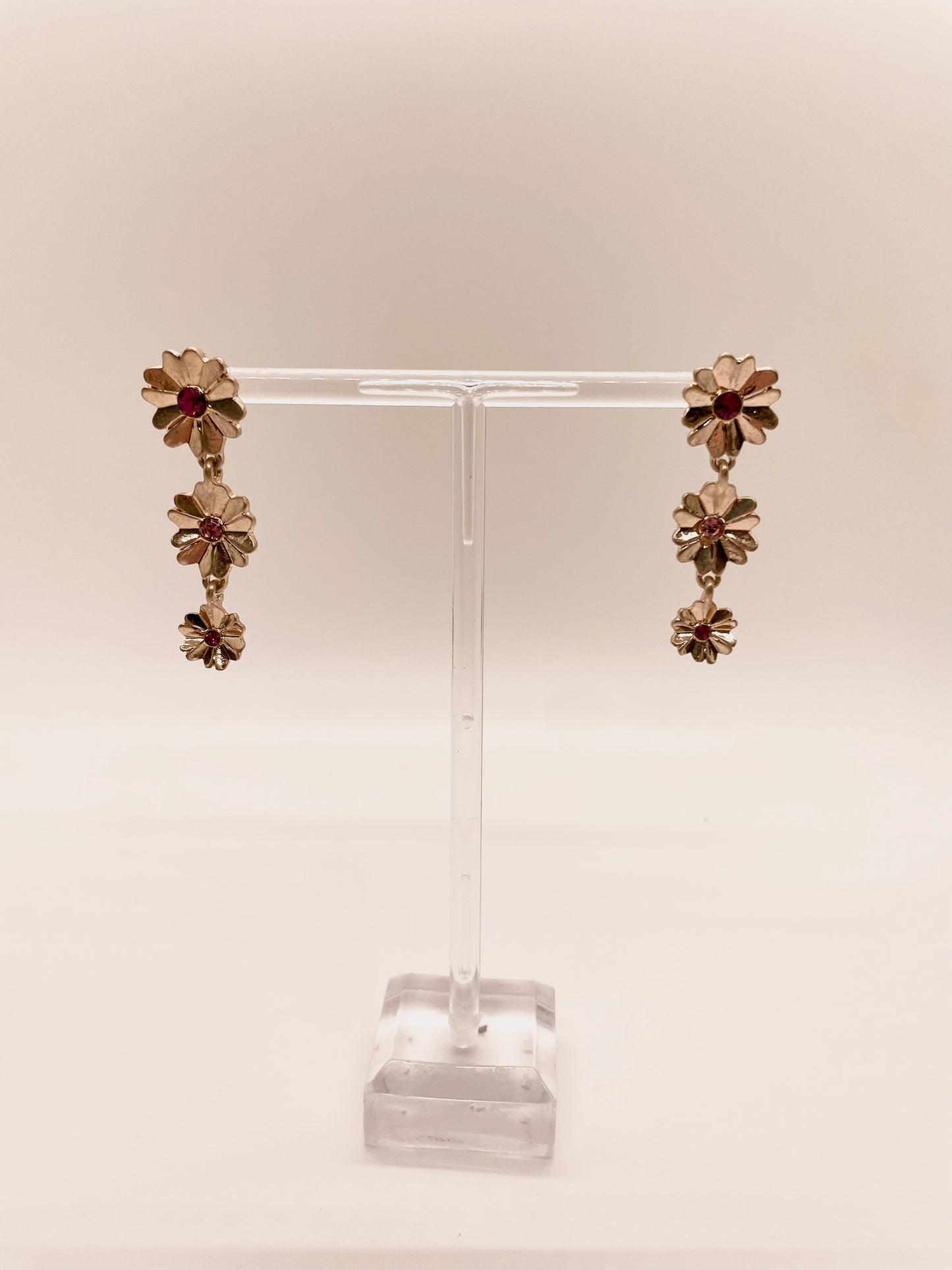 Gold Multi Flower Earrings