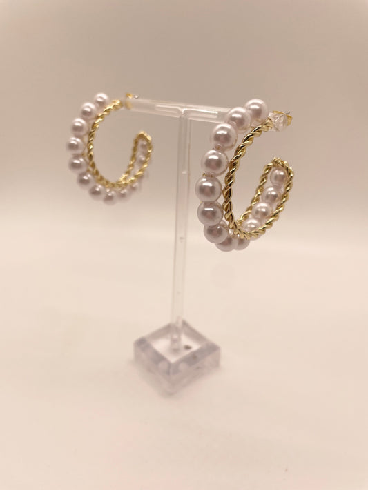 Laura Janelle Gold & Pearl Hoops