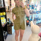 Olive Utility Romper