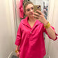 Hot Pink Pearl Blouse