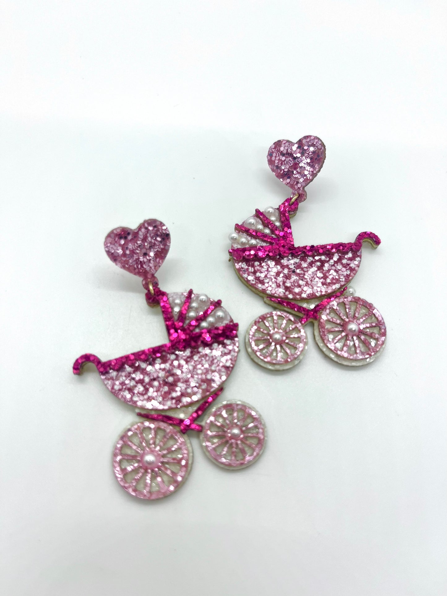 Baby Carriage Sparkly Earrings