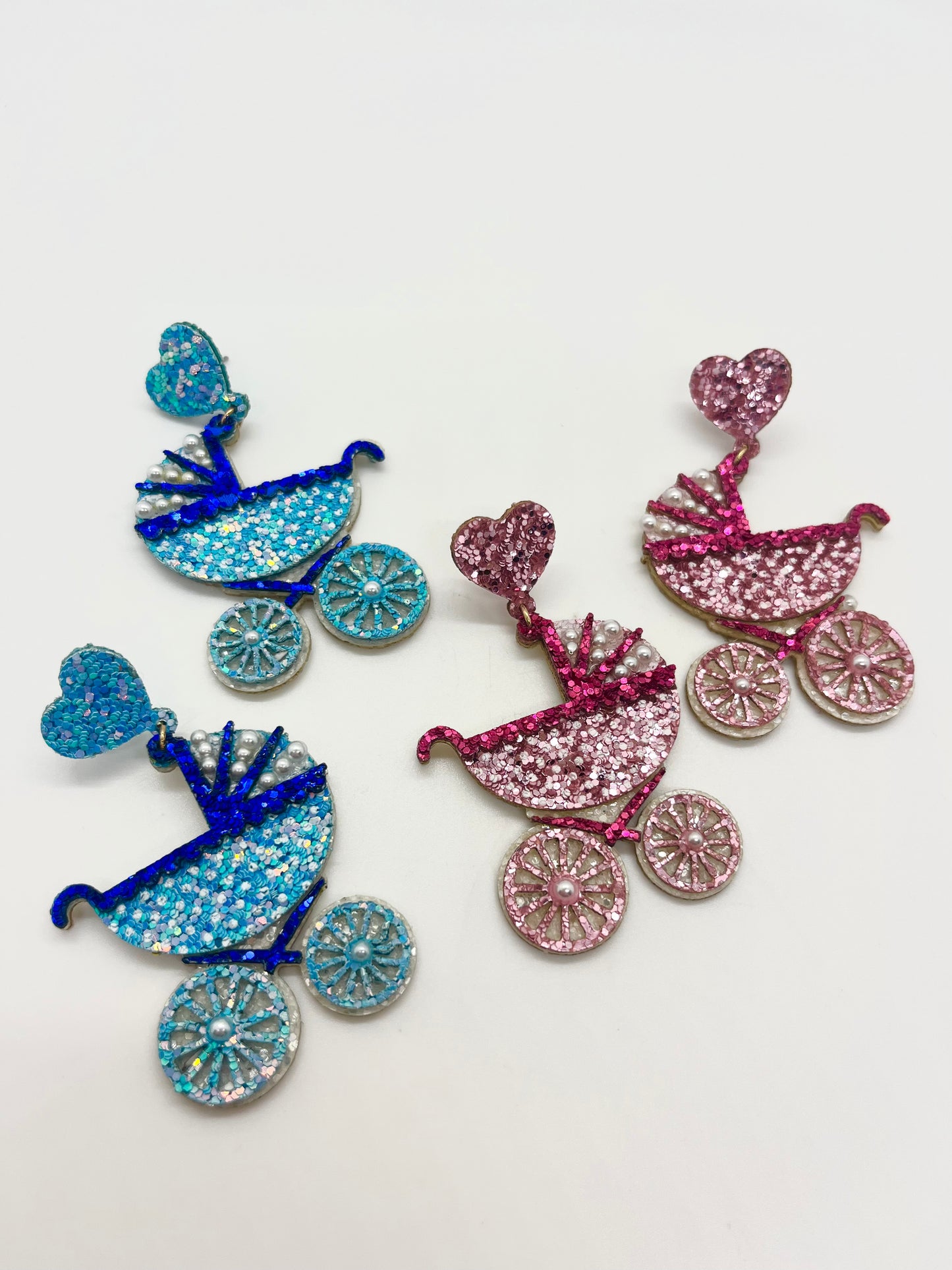 Baby Carriage Sparkly Earrings