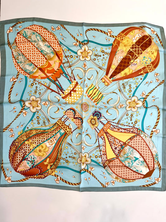 Hot Air Balloon Silk Scarf