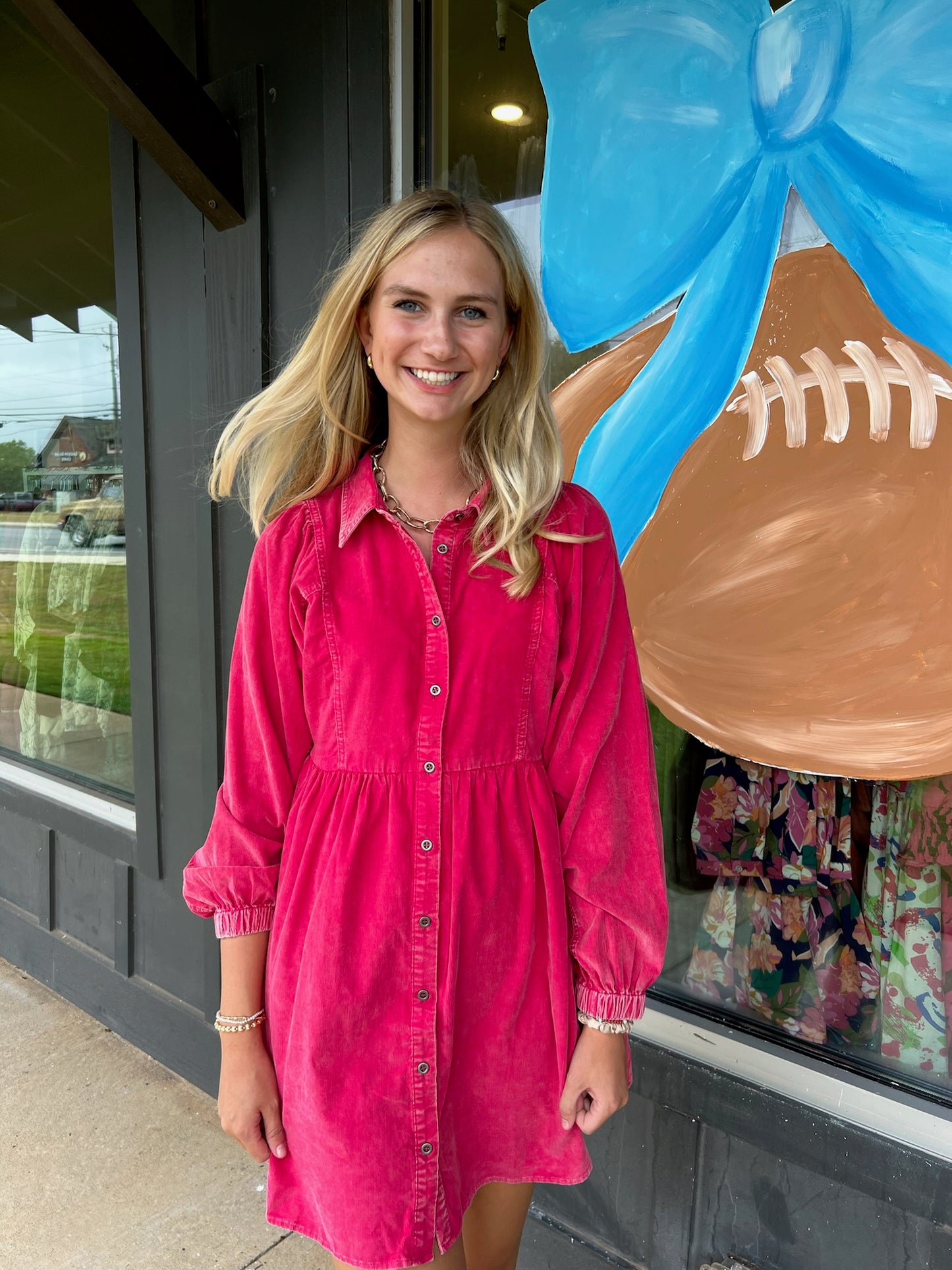 Corduroy Cranberry Dress