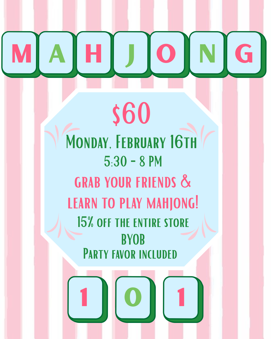 Mahjong 101 Event - February 16
