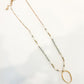 Beaded Gold Oval Necklace