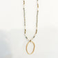 Beaded Gold Oval Necklace