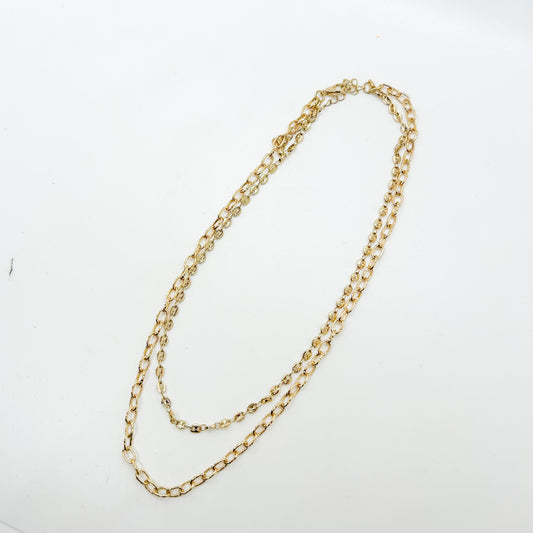 Double Gold Chain Necklace