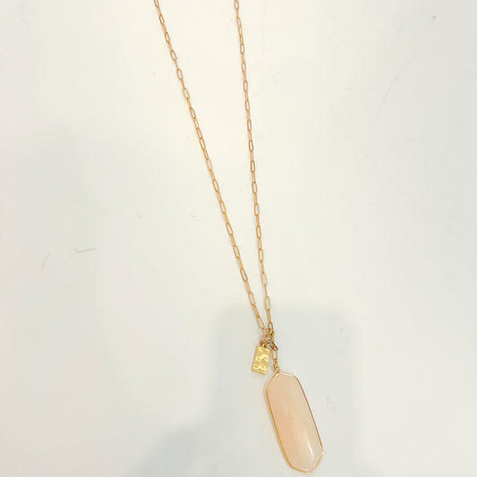 Pink Quartz Charm Necklace