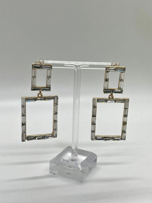 Rectangle Crystal Statement Earrings