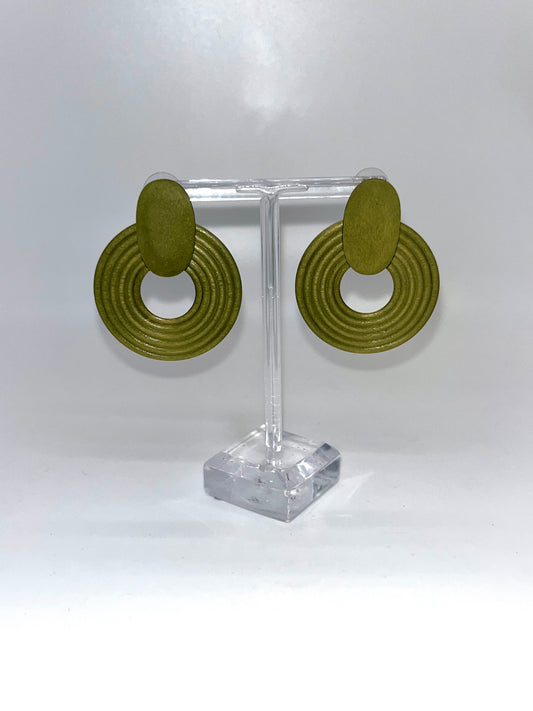 Sage Green Circular Earrings