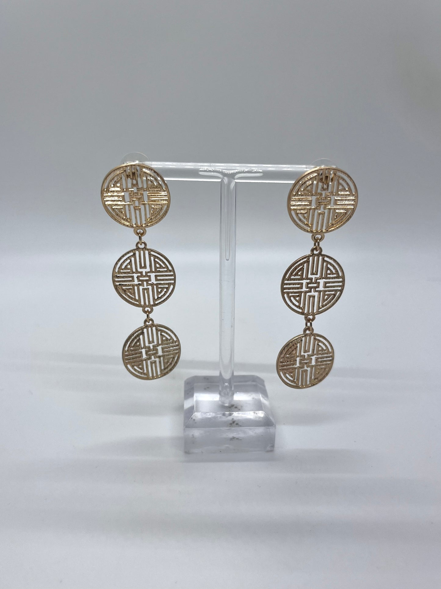 Intricate Gold Drop Earrings