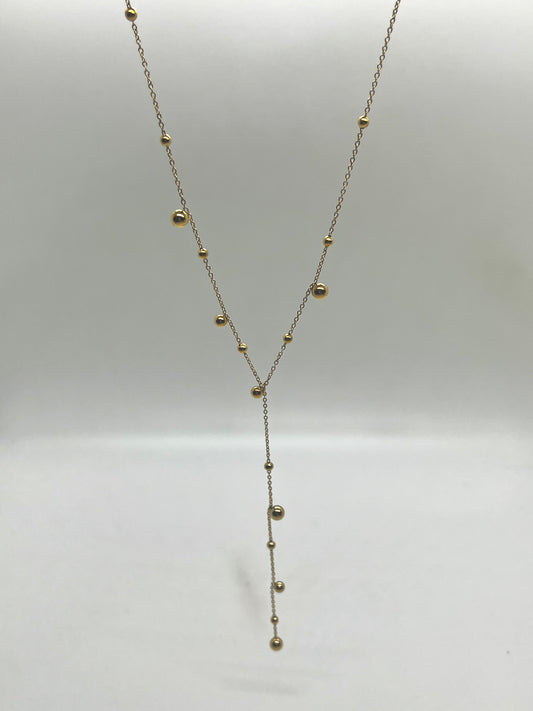 Gold Necklace with Stud Details