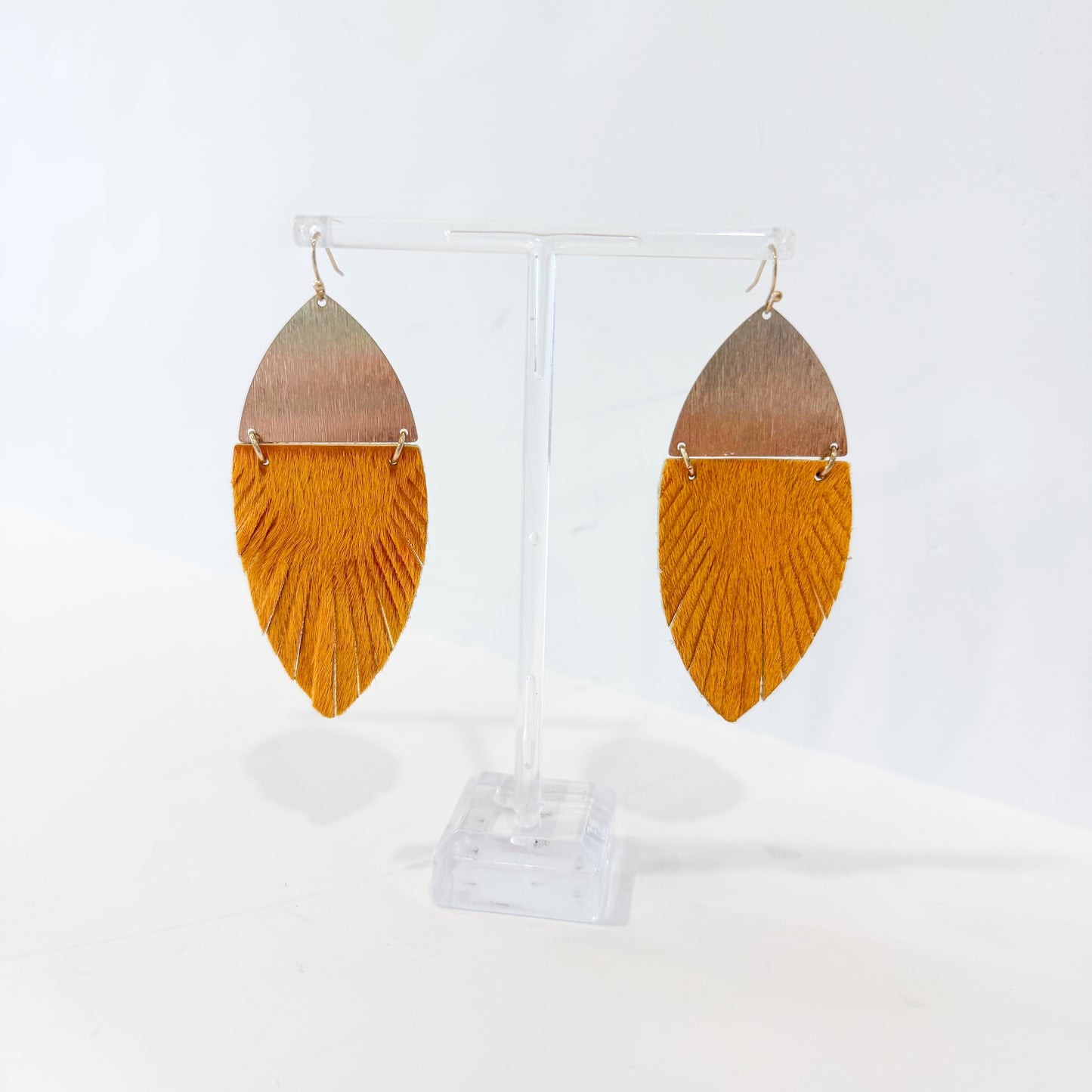 Feathered Leather Earrings
