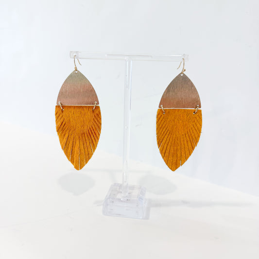 Feathered Leather Earrings