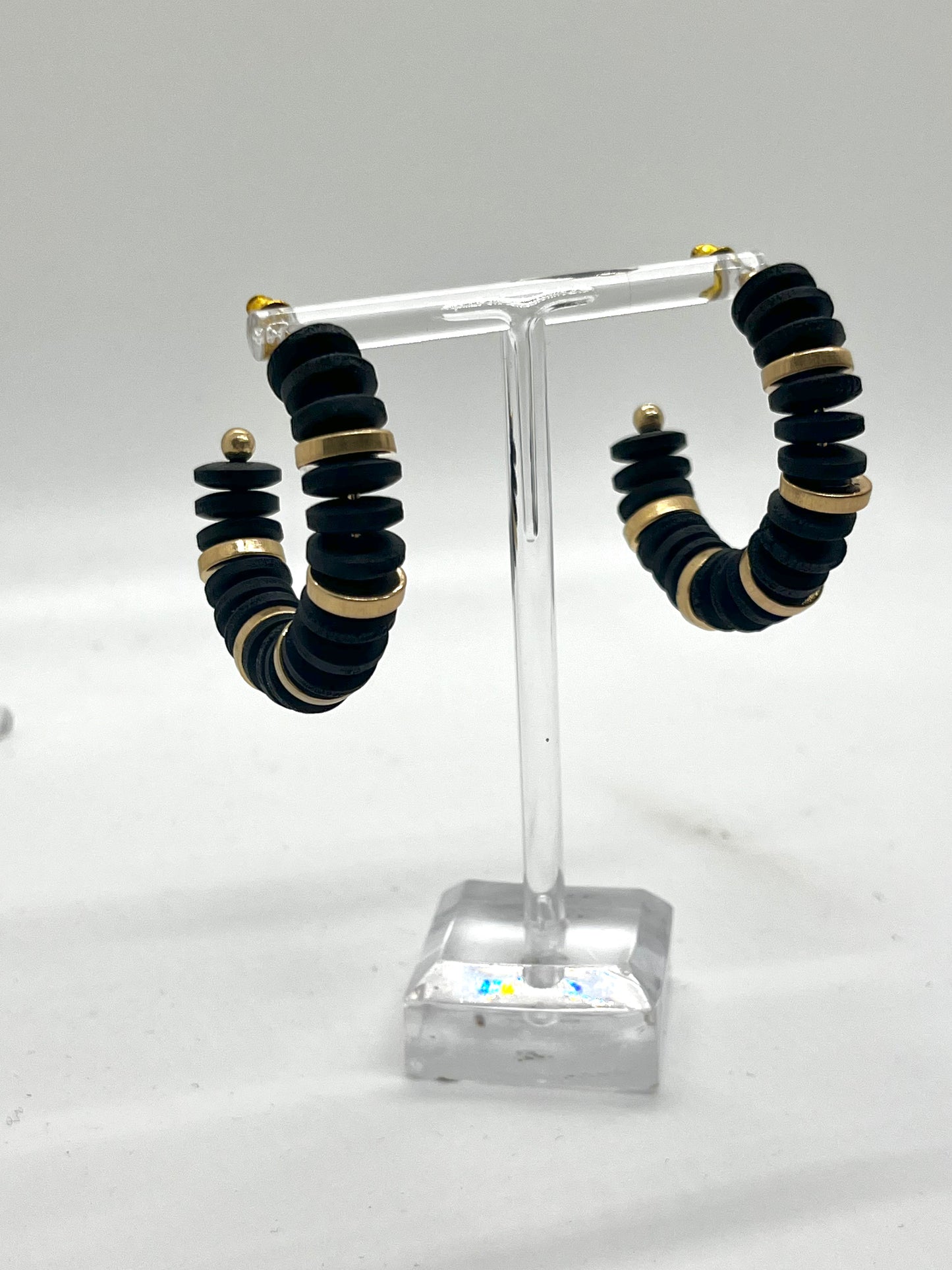 Black and Gold Hoops