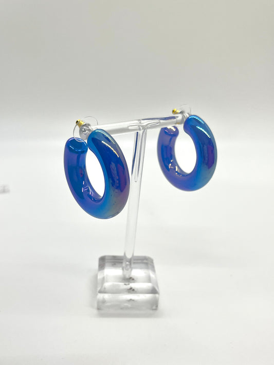 Blue Metallic Hoops