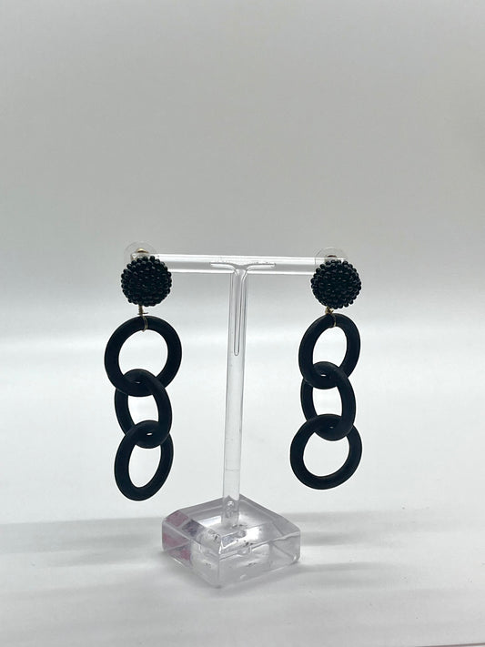 Black Wooden Drop Earring