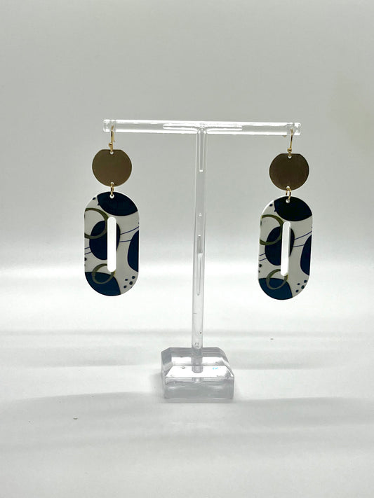 Black Pattern Hook Earring