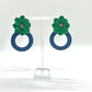 Green and Blue Flower Earring