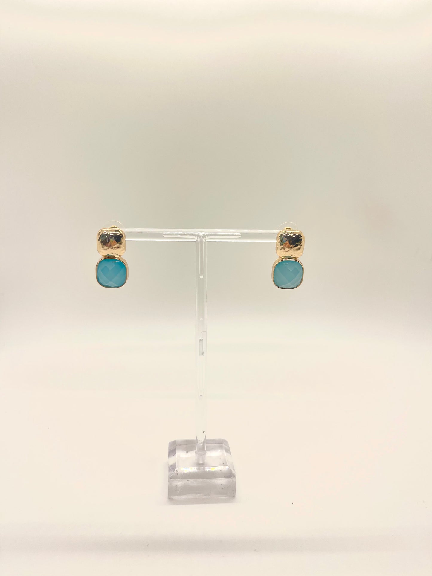 Gold and Turquoise Drop Studs