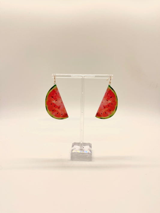 Acrylic Watermelon Slice Earrings