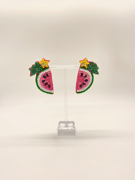 Tropical Beaded Watermelon Earring