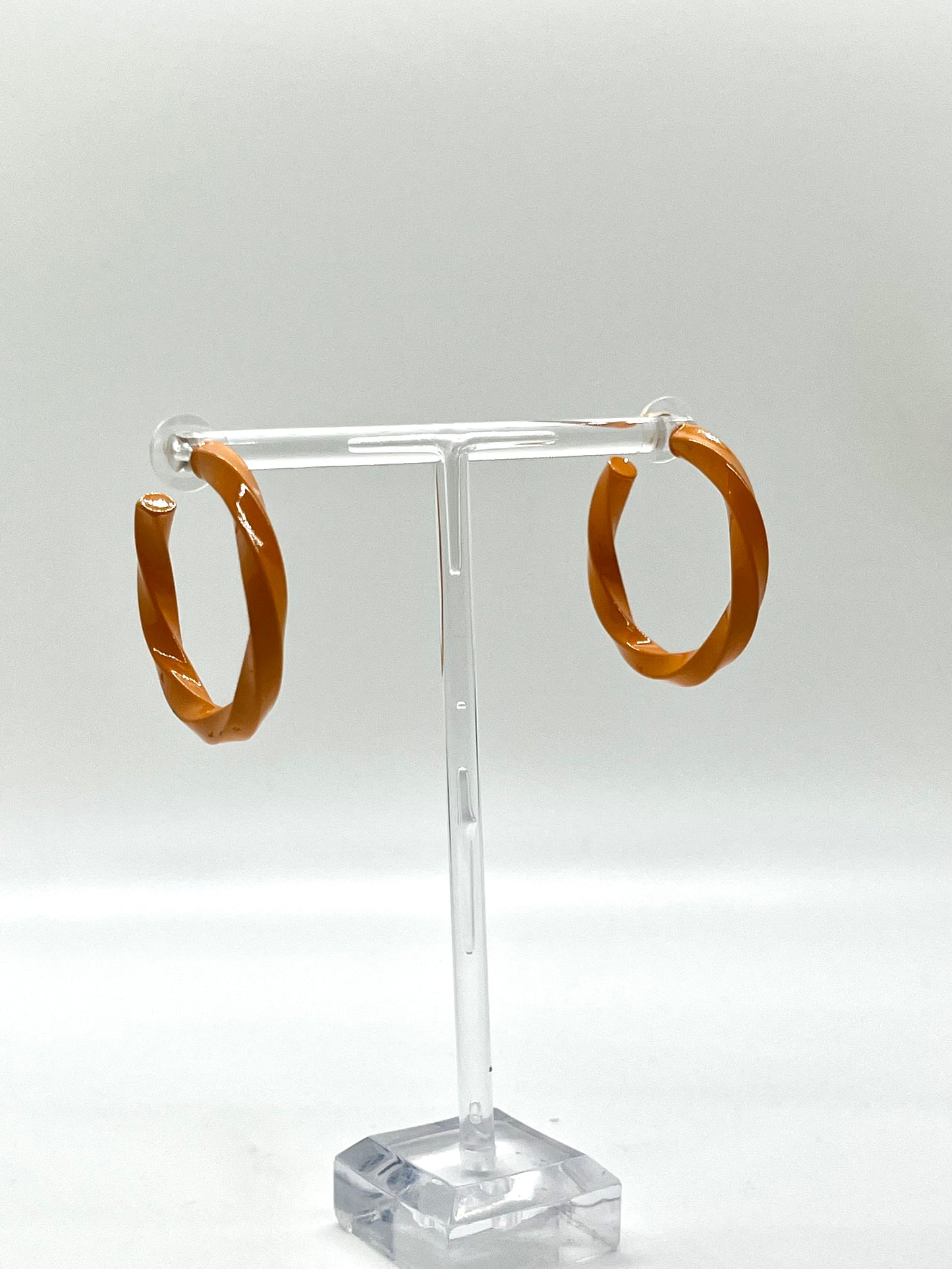 Orange Twist Hoops