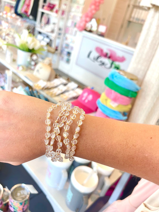 Clear Bead Bracelet Stack