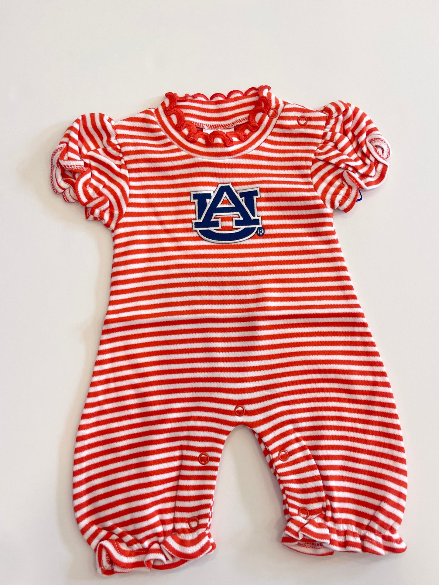 Baby Girl's Auburn Striped Bubble Romper