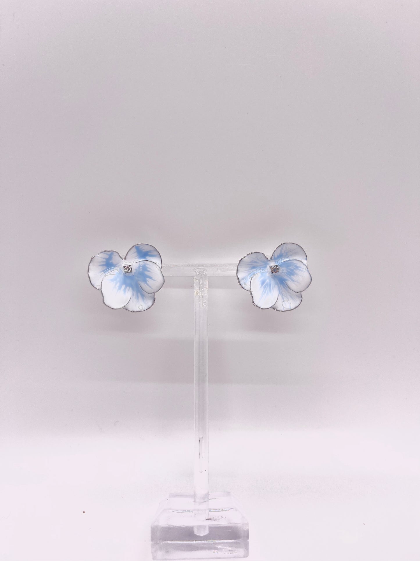 Blue and White Flower Studs