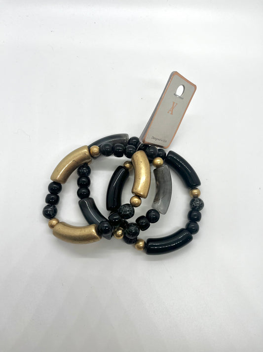 Black and Gold Beaded Bracelet