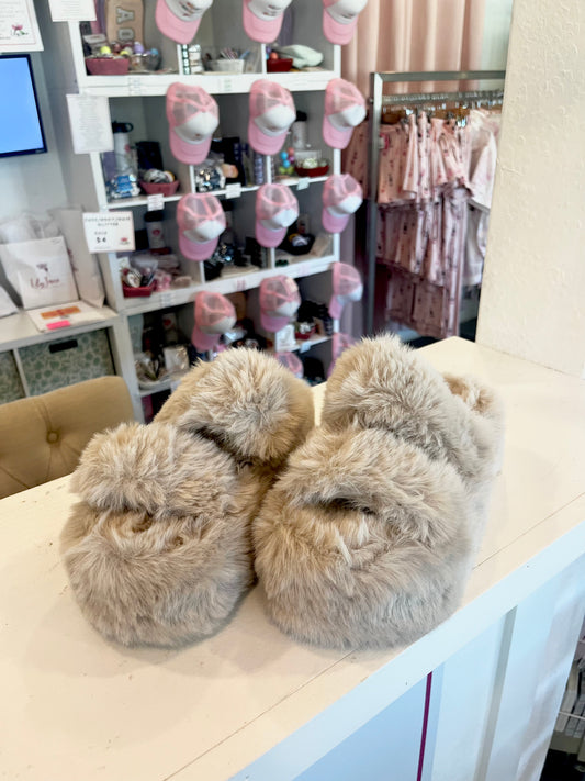Platform Fuzzy Slippers