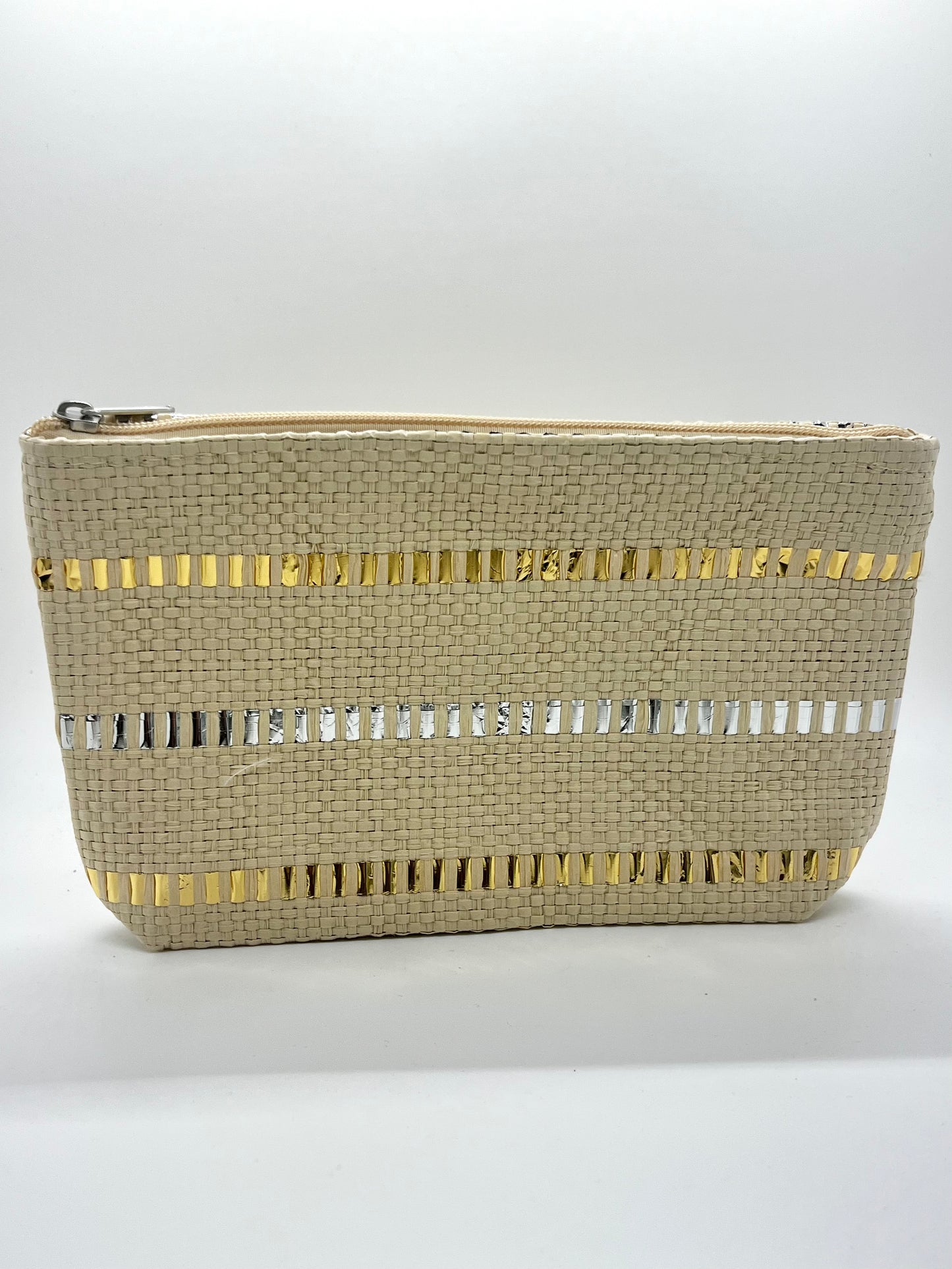 Tweed Bag with Silver and Gold Accents