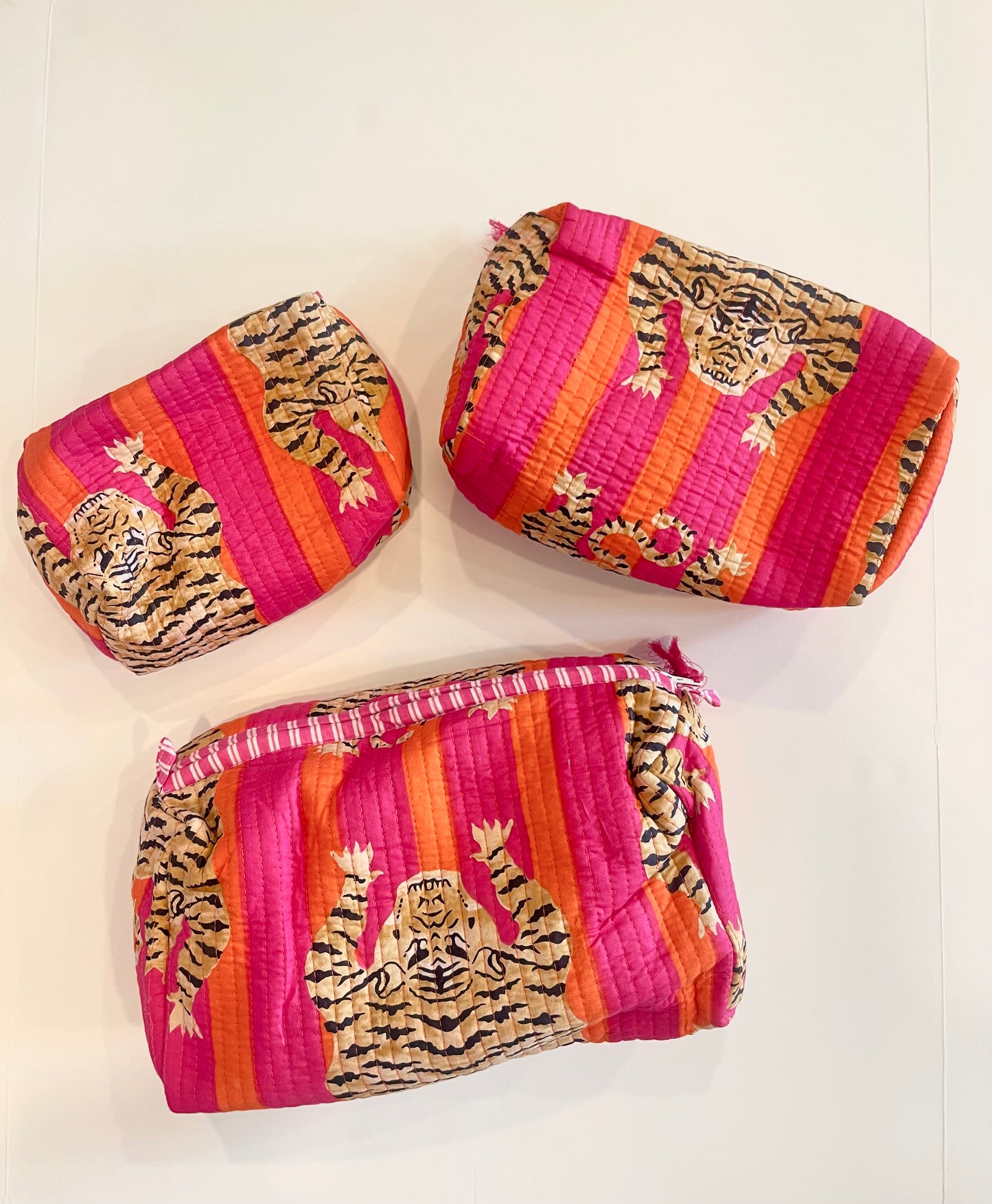 Tiger Tango Quilted Cosmetic Bag