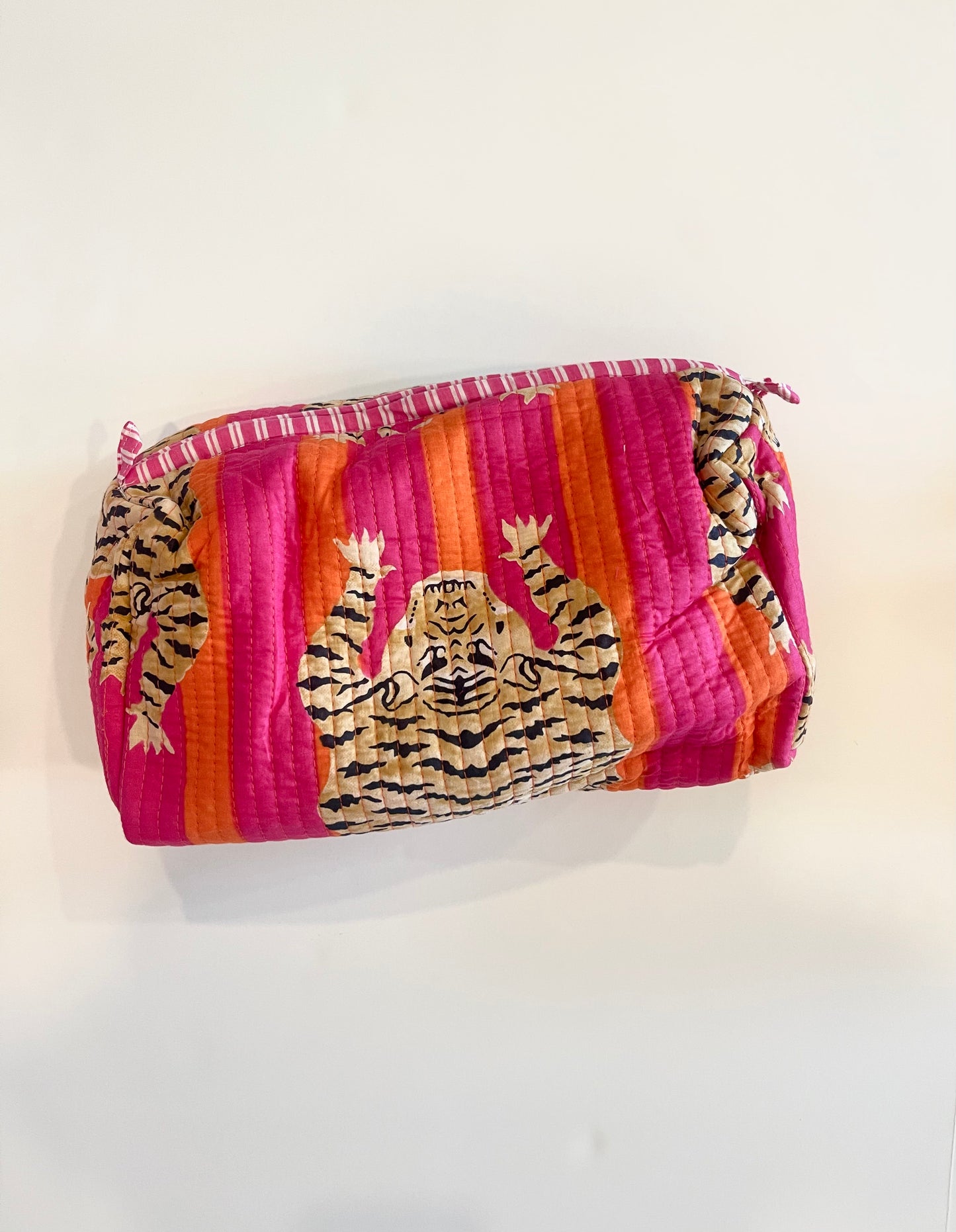 Tiger Tango Quilted Cosmetic Bag